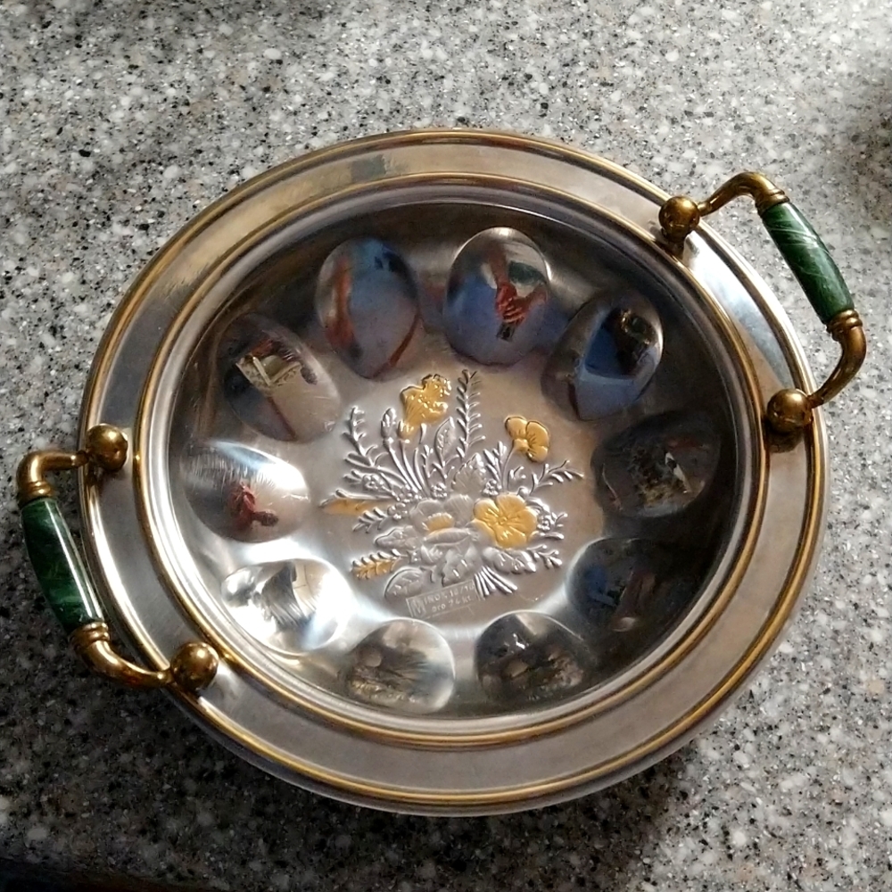 INOX Commercial stainless with 24k gold & jade handles